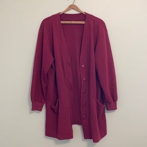 Red Oversized Cardigan.